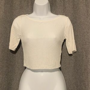 NWT Topshop white ribbed cropped top